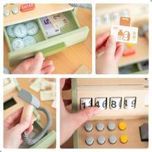 儿童木制玩具屋，木制收银机拼图，互动益智玩具 - 彩色 - 查看 4