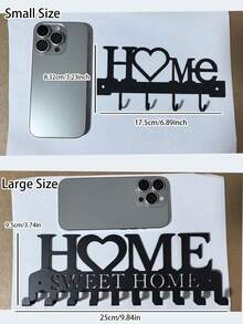 1 móc treo chìa khóa HOME gắn tường, giá để đồ lối vào có móc, không cần khoan, trang trí nhà cửa cho phòng khách - Nhiều màu - Xem 3
