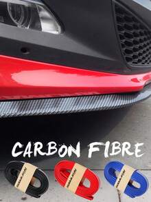 98.42 Inch Universal Carbon Fiber Texture Rubber Bumper Guard, Anti-Scratch Anti-Collision, Self-Adhesive Easy Installation, Suitable For Front Lip, Side Skirt, Rear Diffuser, Applicable To Sedans, SUVs, Sports Cars - Front Lip Bumper Strip - View 9