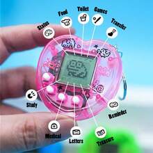 Interactive Electronic Pet Machine, A Mini Handheld Game Machine, Which Can Bring Hours Of Fun, Relive Nostalgia With This Retro Electronic Digital Pet Key Chain Game - Multicolor - View 3