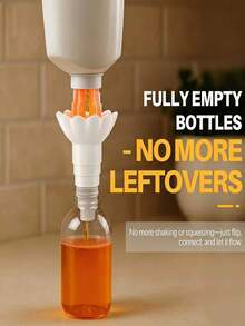 1 Set Universal Bottle Mouth Empty Refill Kit - Reusable Liquid Transfer Adapter With Anti-Spill Funnel, Suitable For Soap, Shampoo, Conditioner, Lotion And Bathroom Use - Multicolor - View 3