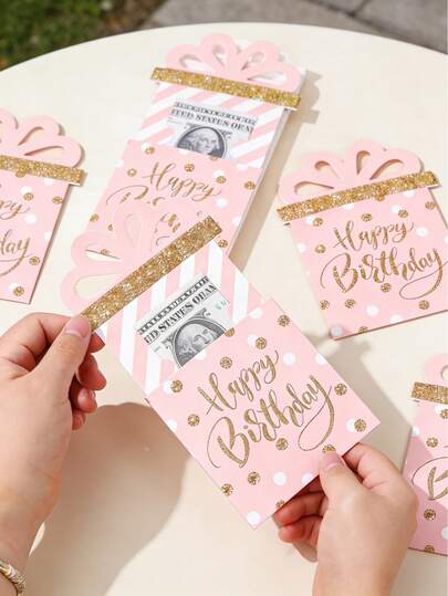3pcs Happy Birthday Money Holder Cards, Pink Gold Birthday Party Money Gift Bags, Birthday Cash Gift Envelopes, Cash Box, Baby Shower Birthday Gifts Packaging Cards, 1st Birthday Party Supplies, Birthday Gifts Packaging Supplies, Birthday Red Packets, Birthday Party Favors, Birthday Decorations, Baby Shower Decorations, Birthday Party Decorations, Baby Newborn Party Gifts