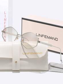LINFEMAND Luxury Octagonal Frame Sunglasses, Fashionable Street Style Essential, Gift Box Packaging Showcases Quality, Unisex Sunglasses, Holiday Gift - Multicolor - View 9