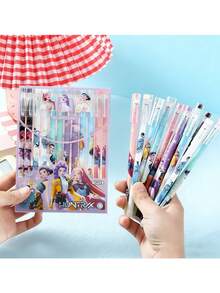 K-POP Fan Erasable Gel Pen Set (12/24/36/48pcs), Cartoon Design Reusable Writing Pens Suitable For Note Taking - Multicolor - View 5