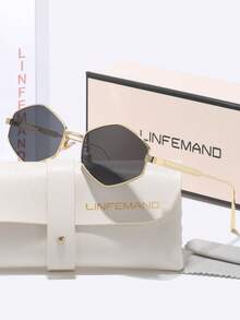 LINFEMAND Luxury Octagonal Frame Sunglasses, Fashionable Street Style Essential, Gift Box Packaging Showcases Quality, Unisex Sunglasses, Holiday Gift - Multicolor - View 13