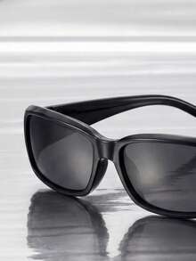 1副复古时尚眼镜，黑色时尚眼镜，适合旅行、海滩、女士、秋冬季基本款、商务休闲、送礼、学院风，椭圆形镜框 - 黑色 - 查看 3