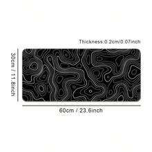 Artistic Curved Extra Large Mouse Pad, Gaming Desk Mat, Big Keyboard Pad, Washable, Rubber Non-Slip Bottom, Stitched Edge, Gift Mouse Pad, Desk Protector, Study Pad, Multiple Sizes Available, Computer Keyboard Mat, Laptop Pad - Artistic Curves In Black - View 16