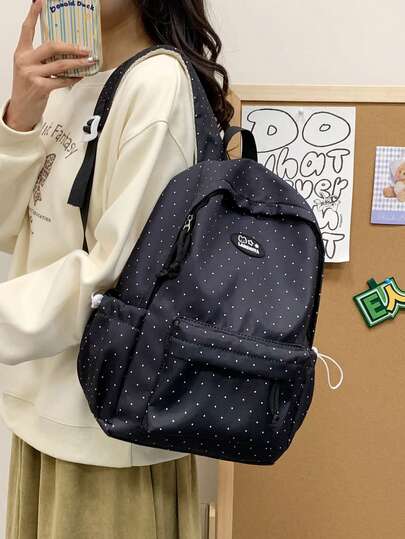 Mochila sólida y adorable, simple y de moda, de gran capacidad y ligera para mujer