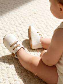 Infant Boys Girls Shoes Non-Slip Rubber Sole PU Leather Sneakers Infant First Walking Shoes Toddler Crib Shoes Newborn Loafers Flats - White - View 10