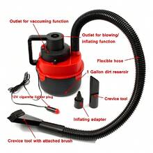 Aspiradora multifuncional y portátil de 12V de alta potencia para automóviles, yates y vehículos recreativos, especializada en la limpieza de sofás, asientos, colchones, juguetes inflables y en la eliminación de polvo en rincones, alimentada por un encendedor de cigarrillos. - Multicolor - Ver 11