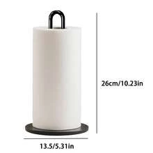 1 件金属黑色/银色厨房纸巾收纳架，铁涂层创意餐桌卷纸架，垂直包装膜纸巾分配器 - 拆卸款-推薦 - 查看 3