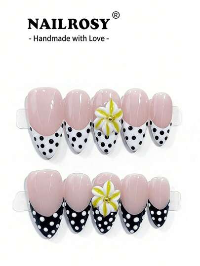  NAILROSY Original Marke 10 Stück/Set mandelförmige 3D geschnitzte geprägte handgemachte Nail Art Aufkleber, Braut-Zeremonie Grundausstattung, rein weiß nude transparent Farben, für den täglichen Gebrauch, versandt aus den USA, Frühling 2026 Neuerscheinung, professionelle Salon Qualität, exquisite Verarbeitung, elegante Geschenkbox Verpackung