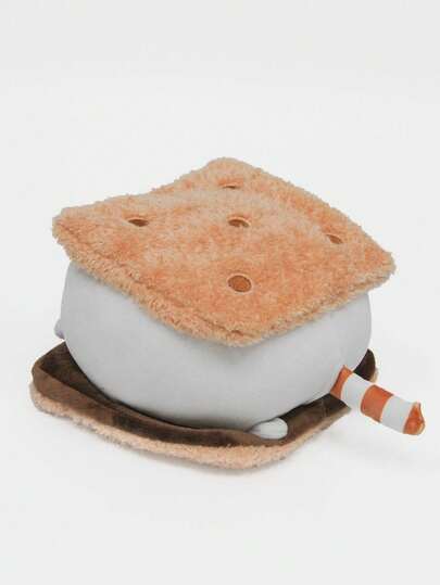 25cm/9.84in Cute Cat Sandwich Plush Doll, Soft Kitty Dessert Food Shaped Pillow Doll, Adorable Cartoon Anime Game Doll, Animal Game Anime Pet Pillow Doll Doll, Birthday Gift, Room Decor, Friend Gift, Kids Doll, Christmas, Halloween, Children's Day Gift, Anniversary Gift