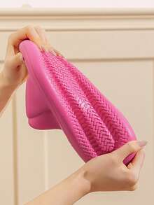 Women's Criss-Cross Slip-On House Slippers, Fashionable Outdoor Beach Sandals - Hot Pink - View 6