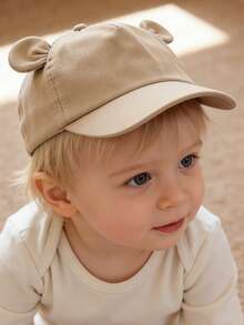 1pc Toddler Boys/Girls Baseball Cap, Soft Sunshade Hat With Cute Bear Ears, Adjustable Children Baseball Cap - Baseball Cap - View 3