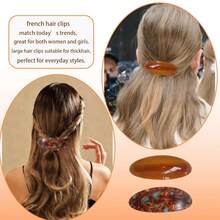 3pcs Women Hair Clips, Quick Snap French Hair Clips Suitable For Thick & Thin Hair, Tortoiseshell Acetate Hair Clips For Daily Styling,Summer,Holiday,Travel - Spring Clips, 3 Colors - View 3