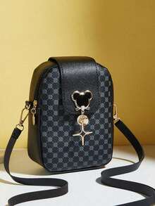 Bolso bandolera con estampado clásico, versátil y refinado, bolso minimalista para teléfono de chica, bolso de almacenamiento casual y elegante - Multicolor - Ver 8