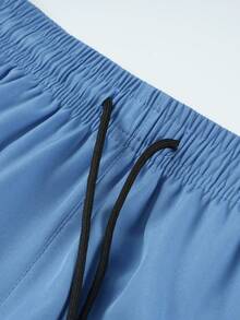 Pantalones cortos de playa casuales para hombres con estampado activado por agua, de secado rápido y ajuste holgado para vacaciones - Azul - Ver 7