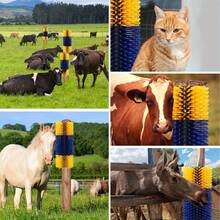 Livestock Scratch Brushes, Horse Scratcher, Full Massage Brush Kit For Horse, Cattle, Sheep, Pig, Yellow - Durable Plastic Bristles And PP Body, Relieves Itchy Back, Grooming And Scratching Post For Farm Animals, No Batteries Required - Style B - View 10