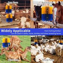 Livestock Scratch Brushes, Horse Scratcher, Full Massage Brush Kit For Horse, Cattle, Sheep, Pig, Yellow - Durable Plastic Bristles And PP Body, Relieves Itchy Back, Grooming And Scratching Post For Farm Animals, No Batteries Required - Style B - View 11