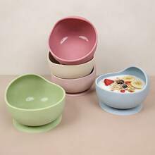 1pc Silicone Baby Bowl With Suction Cup, Anti-Spill, Easy To Clean, Toddler Self-Feeding Dinnerware - Multicolor - View 11