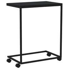 CROISSANCE Tavolino con Ruote Nero 55x35x70 cm in Legno Multistrato - nero - Visualizzare 7