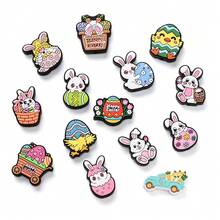 5颗复活节硅胶珠，可爱兔子造型带孔珠子，DIY串珠，手工饰品配件 - 彩色 - 查看 8