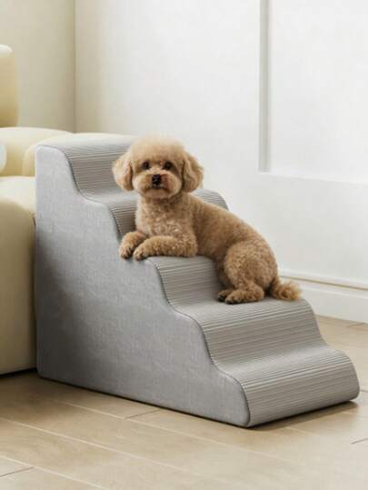 2/3/4/5 Steps Pet Stairs For Cats And Dogs, Ramp For Bed, Non-Slip And Durable, Removable And Washable Sofa Bed Stairs. Care For Injured, Elderly Dogs And Cats, Pets With Joint Pain. Hot Selling Item. Note: The Interior Of The Pet Stairs Is Made Of (Resilient Foam), And The Product Is Shipped In A Compressed State. If You Encounter Issues Like Deformation Or Inconsistent Height Upon Receipt, Please Install And Allow The Foam To Expand. It Will Recover 95% Within 5 Hours And Fully Recover Within 24-48 Hours, With Better Results The Longer You Wait.