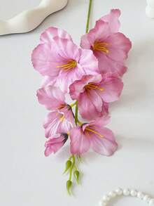 6pcs/12pcs 55cm Artificial Silk Narcissus & Magnolia Flowers, Home Living Room Wedding Tabletop Decor, Romantic Theme - Hot Pink - View 7