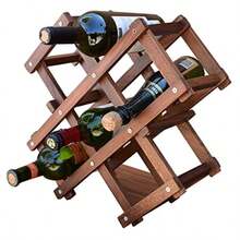 Hogare Cava de Madera de parota Plegable Porta Botellas para vinos Diseño Moderno y Elegante Útil y práctica Mueble para Botellas Acabados Finos Resistente Capacidad 6 Botellas - Parotta - Ver 6