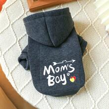 PETCIRCLE 1件宠物衣服，狗/猫连帽卫衣，印花套头衫，适合小型/中型犬 - 深灰色 - 查看 10