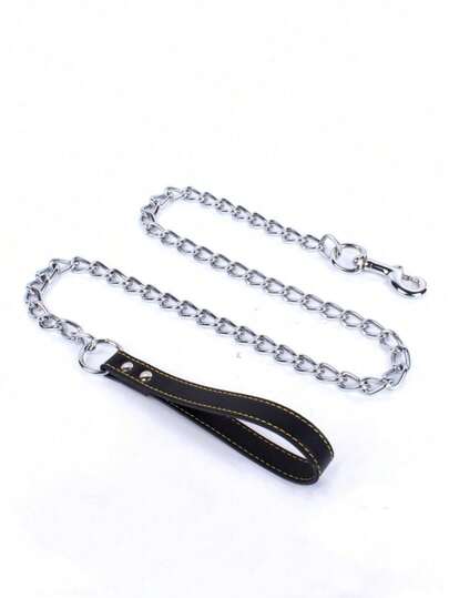 1pc 1.2m Metal Chain Design Leash Suitable For Small & Medium Cats And Dogs