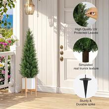 3ft (Approx. 91cm) Artificial Cedar Tree Planter With Ground Stakes, 2pcs Set, Outdoor Realistic Plants, UV-Resistant, Suitable For Garden, Yard, Porch, Patio Decor - Multicolor - View 5