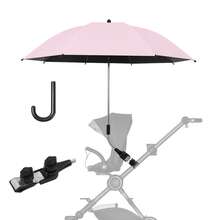 1pc Universal Baby Stroller Sunshade Umbrella, Toddler Tricycle Pushchair Sun/Rain Cover, Baby Strolling Essential - Multicolor - View 14