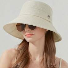 女士户外旅行宽檐帽，渔夫帽设计让脸看起来更小，欧美时尚遮阳帽 - 漁夫帽 - 查看 7