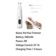 Conduroma Rechargeable Pet Nail Trimmer For Dogs & Cats - Low Noise Pet Clipper Scissors With LED Light, 18mm Wide Blade For Trimming Nails, Eyes, Ears And Face - White - View 5