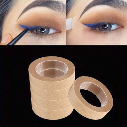 2 / 5 Rolls Anti-Fading Eyeshadow Protection Tape - For Flawless Eyeliner, Eyelid Support And Extended Eyelashes Application For Precise Makeup - Reusable Beauty Application Tool