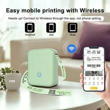 1pc Wireless Portable Label Printer, Ink-Free Mini Handheld Sticker Maker, 1200mAh Rechargeable Battery, Suitable For Office, Home, Storage, Label Maker, Small Template, Applicable To Inventory/Home/Office/Kitchen/Barcode Labels, Exquisite Gift For Family And Friends On Birthdays And Holidays - Multicolor - View 5