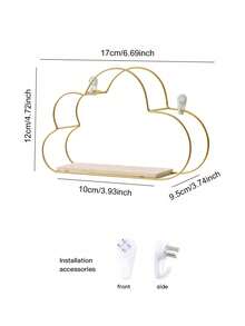 Nordic Style Iron Decorative Rack, Wall Mounted Storage Shelf, Home Wall Organizer - A - View 8