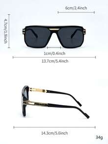 1pc Men's Fashion Metal Frame Vintage Versatile Casual Fashion Glasses, All-Match Model Suitable For Daily Wear, Driving, Travel, Beach, UV Protection - Multicolor - View 10
