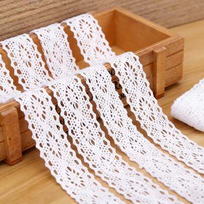 Knitted Lace Trim Ribbon 2.8cm Wide, Vintage Crochet Lace For Sewing, Clothing Decoration, Wedding Craft And DIY Handmade Accessories (2Yards / 5Yards)