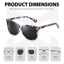 2 Packs Polarised Sunglasses For Women UV400 Protection Square Stylish Sun Glasses For Driving - A03(2 Pack) Black + Floral - View 7