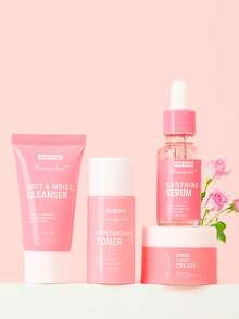 Beauty Host 玫瑰护肤套装，4件迷你旅行装，包含洁面乳、爽肤水、精华液和面霜，蕴含玫瑰花提取物、胶原蛋白和积雪草精华，保湿舒缓，令肌肤柔软光滑。 - Rose - 查看 2