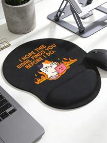 Ergonomic Wrist Rest Mouse Pad, "Hope This Email Finds You Before I Do", Cartoon Cat Flame Pattern Laptop Design, EVA Wrist Support Cushion, Non-Slip Memory Foam Mouse Pad, Mouse Pad With Comfortable Wrist Rest, Comfortable Skin-Friendly Desktop Support, Desktop Protection Pad, Suitable For Gaming, Office, Non-Slip, Suitable For Office Computer, Laptop, Home Use, Graduation Season Souvenir, Perfect Mother's Day Gift, Back To School Season - View 9