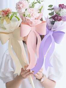 Hộp quà hoa hồng đơn hình nơ (10 chiếc), hộp hoa ngày Valentine, túi quà Giáng sinh, hộp hoa giấy Kraft, thích hợp làm quà tốt nghiệp, quà Ngày của Mẹ, hộp đựng hoa. - Nhiều màu - Xem 8