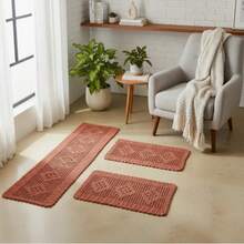 Rectangular Kitchen Rug And Runner Kit 3 Pieces Rhombus - Earth - View 2