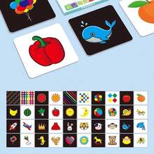 High Contrast Cards For Visual Stimulation, Double-Sided Black And White Cards, High Contrast Black And White Cards, Milestone Cards, Contrast Books - Multicolor - View 5