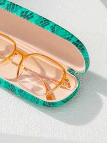 1pc Green Snake Skin Print Decorative Portable Scratch-Resistant Eyeglass Case With Durable Protection, Perfect For Daily Wear And Travel, Stylish Accessory For Fashion-Forward Girls And Women, Lightweight Hard Shell Design, Elegant Snake Pattern Storage Solution, Ideal Gift For Eyewear Organization - Green-167 - View 5