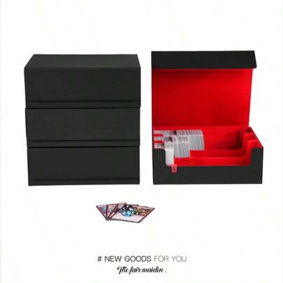 [Large Capacity Transparent Card Storage Display Box] One Box For Multi-Purpose Collection/Accessory Organization. Adopts Approximately 29*24*10.4cm Thick Material And Transparent Design, With 27.5*9.5*7.1cm Layered Space Inside, Suitable For Organizing Cards, Figurines, Hair Clips And Other Small Items. Applicable For Card Collection, Handmade Jewelry Storage, And Makeup Brush Organization.