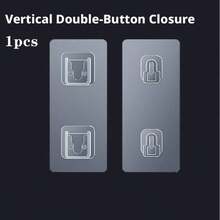 1pc,5pcs,10pcs,Elf-Adhesive Fastener Buckle Heavy-Duty Seamless Hook, No-Drill Wall Mount Holder For Socket & Power Strip Organizer - 6*14 Vertical Row Of Snap Fasteners - View 8